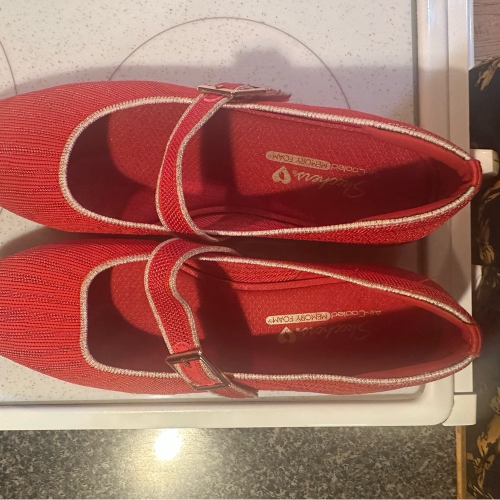 Skechers Red Mary Jane Flats